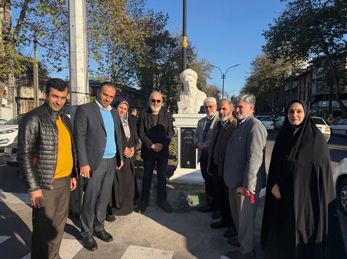 سردیس لسان‌الغیب حافظ شیرازی در رشت رونمایی شد