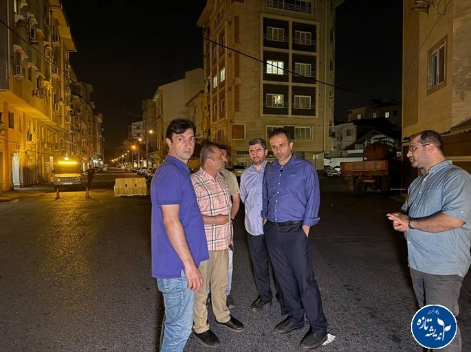بازدید بامدادی شهردار رشت از طرح آسفالت‌ریزی گسترده در مناطق پنج‌گانه