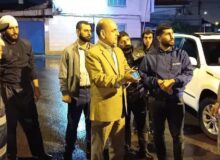 بازدید استاندار گیلان از مناطق دچار آب‌گرفتگی ‌شده در بندر انزلی